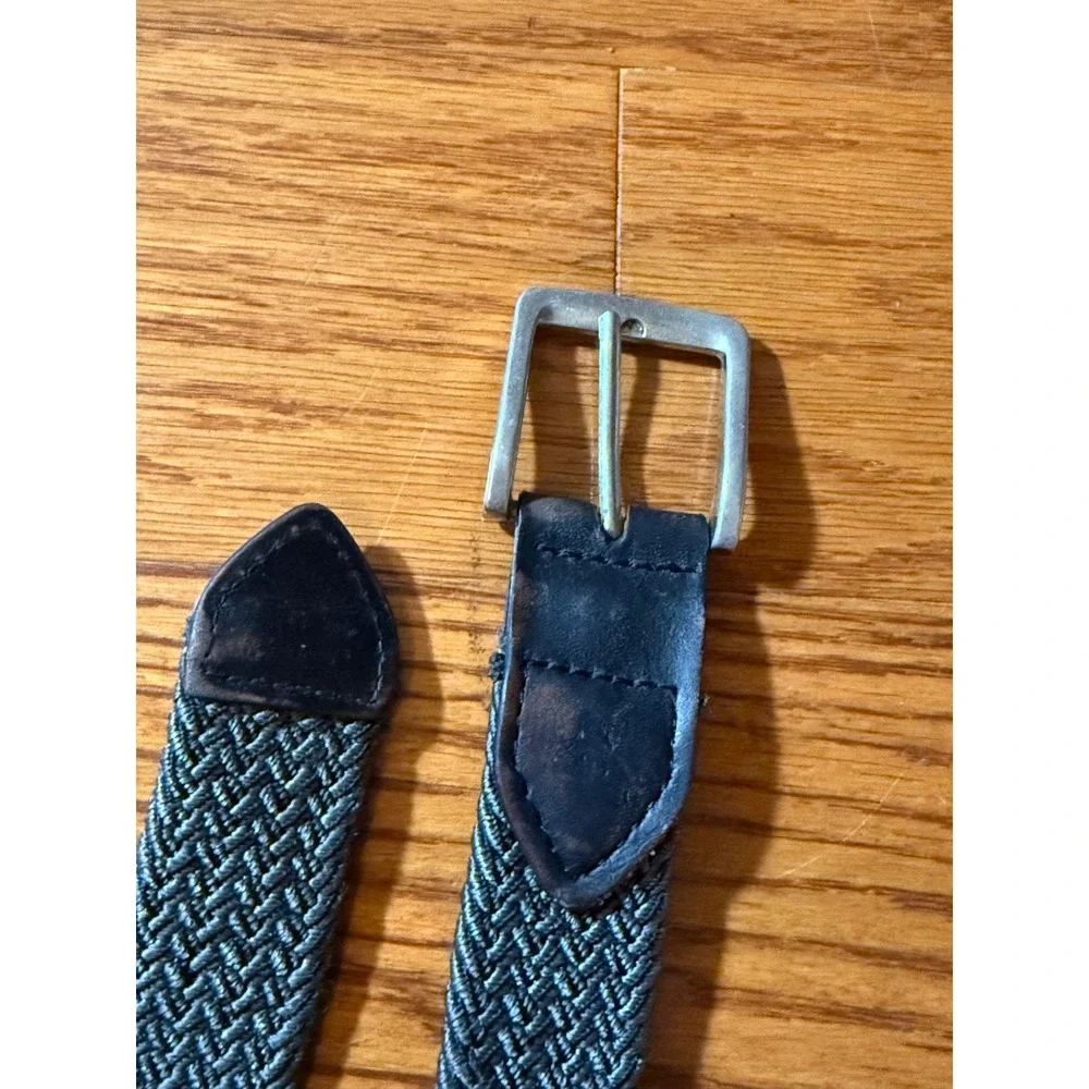 Tommy Bahama Men's Stretch Braided Reversible Belt Black/Grey M/L